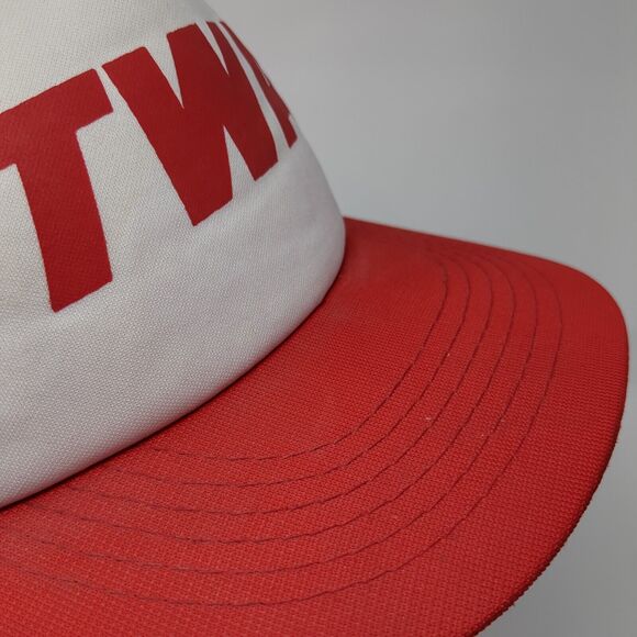 TWA Snapback Mesh Back Trucker Hat Red M/L Adjustable Colorblock - Picture 5 of 9